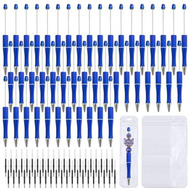 Imagem de Kit de 108 peças de canetas com contas DIY – 36 peças de canetas esferográficas com refis e bolsas – Canetas com contas para artesanato DIY – Suprimentos de canetas de contas, kit de fabricação de