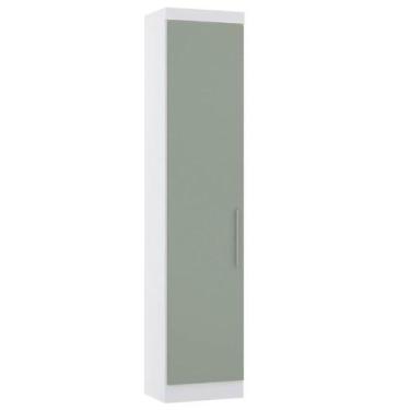 Imagem de Guarda-roupa Sapateira 1 Porta Alpes Luciane, Branco/Verde Bellagio