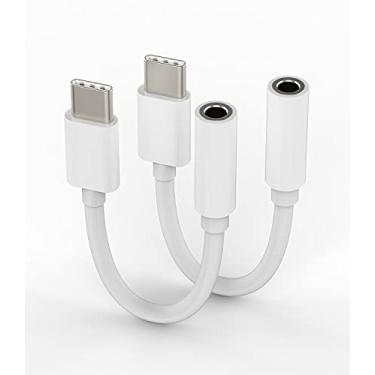 Imagem de Cabo adaptador de áudio USB-C para conector de 3,5 mm DAC (2 unidades) compatível com Samsung Galaxy para Apple para iPhone 15 Pro Max Plus para iPad 10, Air4/5, Mini6, Pro 12,9 Dongle tipo C, cabo