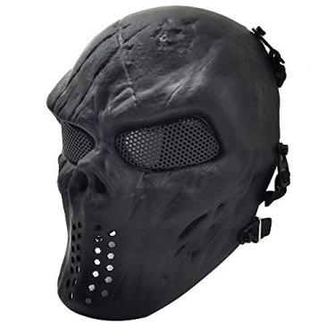 Imagem de PuddingStation Máscara de Airsoft para o rosto inteiro, para baile de máscaras, cosplay de Halloween, adereços de filmes e outras atividades ao ar livre