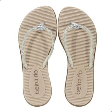 Imagem de Tamanco Feminino Beira Rio Tira Pronta Ostra Prata Cristal Branco Furtacor