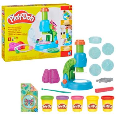 Imagem de Play-Doh Microscópio Iluminar e Revelar – conjunto de massinha com acessórios, lâminas de brinquedo e 5 potes de massa de modelar, presente de Natal para crianças a partir de 3 anos