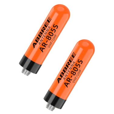 Imagem de ABBREE Antena de rádio amador banda dupla VHF/UHF 144/430Mhz 5.0 cm Mini Short AR-805S SMA - Antena fêmea de longo alcance para Baofeng UV5R 5RM BF-F8HP PRO, K5 Plus, DM32, UV32, AR-152, pacote com 2