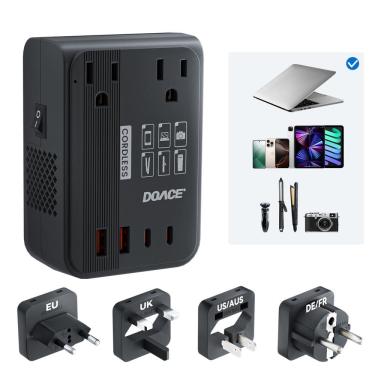 Imagem de Conversor de tensão DOACE 350W 220V a 110V com USB de 4 portas