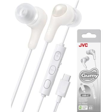 Imagem de JVC Fones de ouvido Gumy Connect USB-C com fio, sem atrasos para vídeos e jogos, DAC integrado reduz o ruído e melhora a qualidade do som, drivers de neodímio de 9,2 mm de diâmetro - HAFR9UCW (branco)