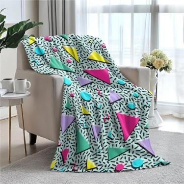 Imagem de Cobertor de lã 80S 90S 152 x 203 cm para sofá cama, cobertor de flanela de microfibra super macio e aconchegante leve para mulheres, homens e crianças