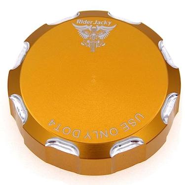 Imagem de Riderjacky Para Kawasaki ZR750-ZR-7 2000, ZR750-ZR750S 2005, ZG1000 Concours 1986-2006, ZL900 Eliminator 900 1985-1986 Tampa de reservatório de fluido de cilindro mestre de freio traseiro de motocicleta de alumínio