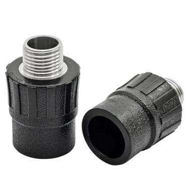 Imagem de 25 mm Slip x G1/5.1 cm macho metal rosca PVC adaptador de encaixe de tubo, soquete x G macho rosca PE conector adaptador de encaixe de tubo (2 peças, preto)