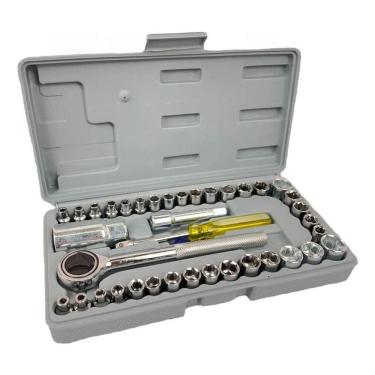 Imagem de Jogo Soquete Kit 40 Peças Chave Catraca Reversível