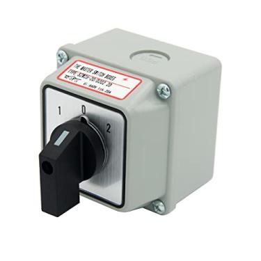 Imagem de Interruptor de comutação rotativo Keymoo 20A, terminais de 3 posições 2 fases 8, interruptor seletor universal liga/desliga, interruptor de came P65, CE 20/D202.2D (interruptor e caixa externa)