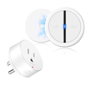 Imagem de greencycle Kit De Interruptor Sem Fio Para Triturador Lixo, Tomada Com Controle Remoto Portátil Greencycle, Lixo Saída Magnética, Perfuração Na Pia, 15A 4000V Anti-Surto, Alcance 500 Pés Rf