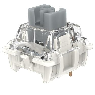 Imagem de Interruptor linear GATERON G Speed Silver Pro V3.0 pré-lubrificado de 5 pinos para interruptores de teclado mecânicos SMD RGB MX para jogos (90 peças de 5 pinos, prata)