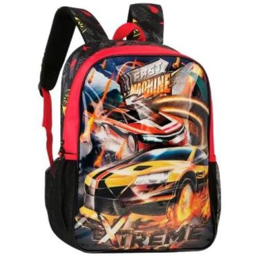 Imagem de Mochila Escolar Carro Fast Machine Costa Alças Tam G Menino - Clio