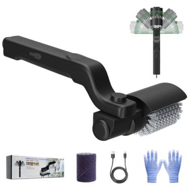 Imagem de KAWBIYJ Escova elétrica para churrasqueira externa, sem fio e recarregável, limpador de churrasqueira de 400 RPM, ângulo ajustável de 180°, cabeça de escova de aço inoxidável 304 sem queda de cerdas