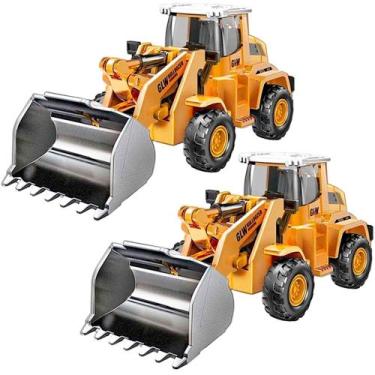 Imagem de 2 Máquina Trator Pá Carregadeira Carrinho Miniatura Fricção - Barcelon