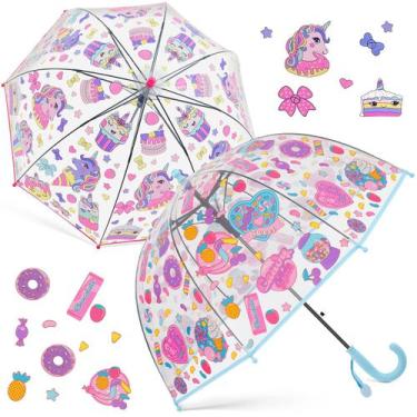 Imagem de Guarda-chuva Clear Bubble Fabbay Unicorn Kids 66 cm 2 unidades