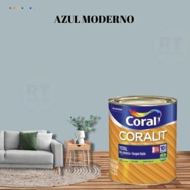 Imagem de Tinta Esmalte Sintético Base Água Cor Azul 800ml Coral Coralit Total Z