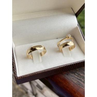 Imagem de Alianças de Ouro 18K Coleção Diana com 3,5 mm e 3,5 g - JoiaUnica