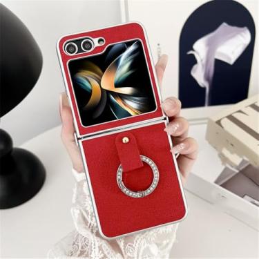 Imagem de Capa de telefone padrão para samsung z flip5 galaxy z flip4 flip3 zflip 5 z flip 3 4 anel capa macia de silicone, anel vermelho, para galaxy zflip 5