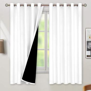Imagem de Cortinas BGment com isolamento térmico 100% Blackout 150x160cm brancas