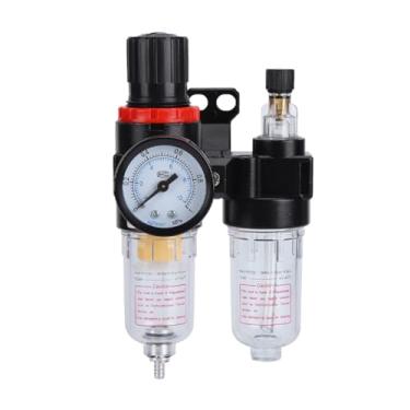 Imagem de Filtro Pneumático, Água Óleo Gás Percolador Compressores Kit Filtro Coletor de Água Ferramenta de Ar com Manômetro e Liga de Alumínio Elementos filtrantes de cobre para escala de tubos Condensação