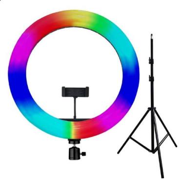 Imagem de Ring Light Iluminador 12'' Polegadas RGB e Branco Tripé 2m - xtrad, SJ