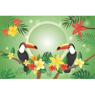 Imagem de Painel De Lona Tucanos Natureza - Fabrika de Festa, 150x100cm
