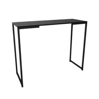 Imagem de Aparador Industrial Mesa Buffet Balcão MDF Pé Preto 90X45 Tomar Café H