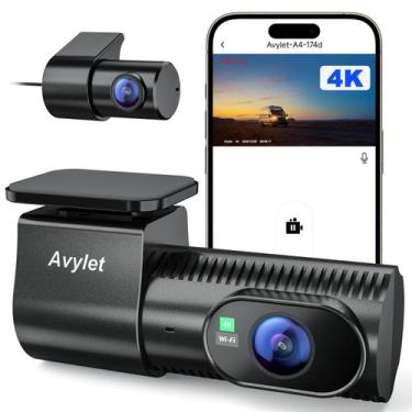 Imagem de Dash Cam Avylet A4 4K/1080P WiFi frontal e traseiro com GPS