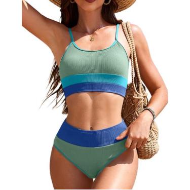 Imagem de Conjunto de biquíni AI'MAGE feminino de cintura alta para controle de 