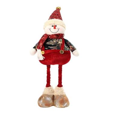 Imagem de Baoblaze Boneco de neve para decoração de Natal, boneco colecionável, enfeite fofo para exibição, decoração para prateleira, casa, mesa, loja, presente para