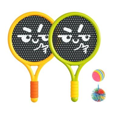Imagem de Colaxi Raquetes, bolas infláveis, conjunto de jogos esportivos, brinquedos interativos leves, jogos ao ar livre para parques, crianças, adultos, praia,