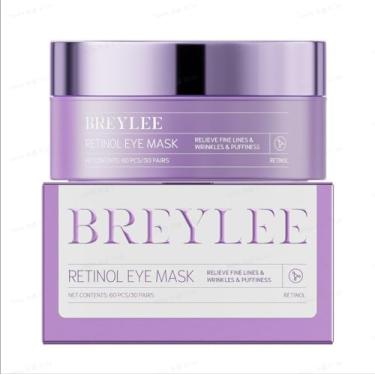 Imagem de BREYLEE Máscara de retinol para os olhos, 60 peças – adesivos sob os olhos com retinol, colágeno e ácido hialurônico, reduz olhos inchados, olheiras, rugas e linhas finas, cuidados com a pele