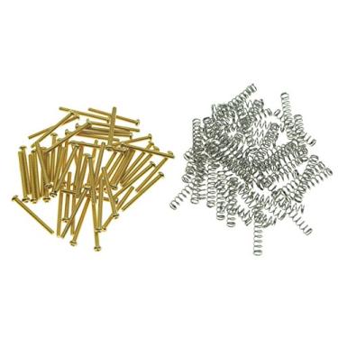 Imagem de Dopro 50 parafusos de captador Humbucker para guitarra EUA/Imperial Thread Parafusos de altura de captador Humbucker com molas para GB/EMG/Seymour Duncan/Dimarzio Gold