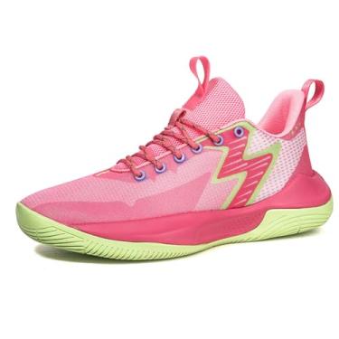 Imagem de Bolognifi Tênis de basquete masculino antiderrapante para treino em quadra Equipamento de basquetebol(Red,36 BR)