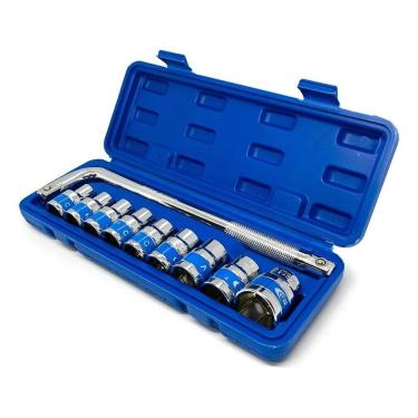 Imagem de 2X Jogo De Soquete 9 A 24Mm 10 Peças Chave De Boca Roda Em L
