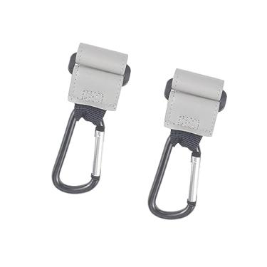 Imagem de YIJU Conjunto de 2 Ganchos para Carrinhos de Bebê - Suporte para Sacolas, CINZENTO