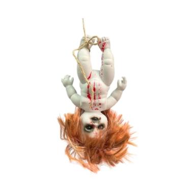 Imagem de menolana Adereços assustadores, boneca assombrada pendurada, decoração de terror, brinquedo de terror, adereço de Halloween, boneca de bebê, bonecas, Menina Grande