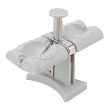 Imagem de Yctze Máquina de Campanha de Cabeça Dupla Automática - Molde de Aço ABS e Aço Inoxidável para Bolinhos Caseiros Fáceis, Ravioli e Wontons - Ferramenta de Cozinha Ideal para Iniciantes e Famílias