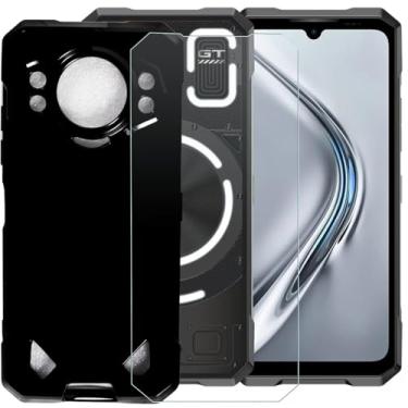 Imagem de TNKISRY Capa para celular Doogee S200 (6,7 polegadas), capa protetora de TPU à prova de choque para, para protetor de tela [1 unidade] preta