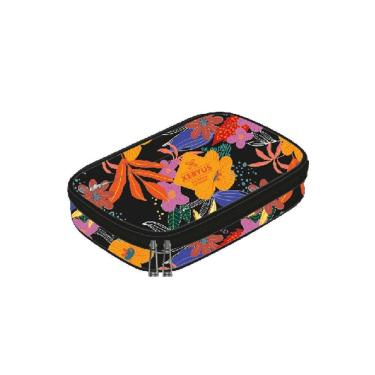 Imagem de Estojo Florido Preto Feminino Juvenil  Xeryus