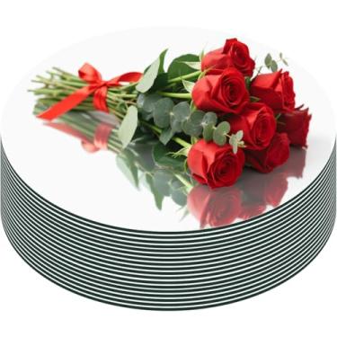 Imagem de 18 bandejas redondas de espelho, sem vidro, peças centrais de acrílico para mesa, vela, placa, círculo, parede, espelho, azulejos para mesa, centros de mesa, artesanato, decorações de festa de Natal