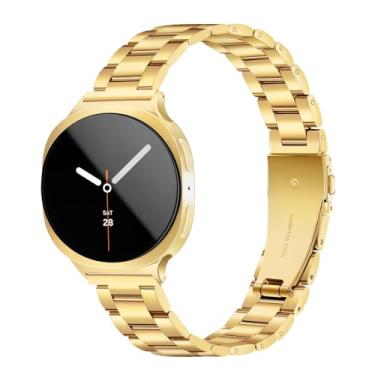 Imagem de HAYONLIY Pulseira de metal fina compatível com Samsung Galaxy Watch 8 de 40 mm e 44 mm/Galaxy Watch 8 Classic de 46 mm, pulseira ajustável de substituição para mulheres e homens (sem capa)