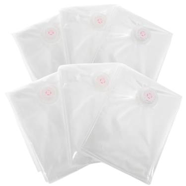 Imagem de XYDHQS 6 peças, bolsa de compressão a vácuo, sacos seladores que economizam espaço, à prova d'água e à prova de poeira, sacos de compressão herméticos reutilizáveis para roupas de cama e viagens, sem