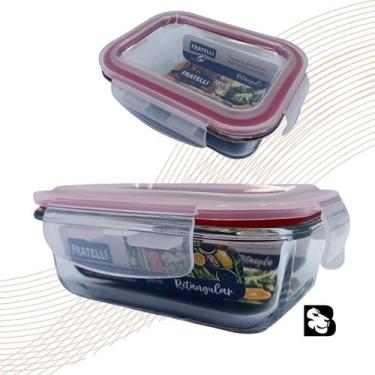 Imagem de Pote De Vidro Hermético Retangular Para Marmita Mantimentos Com Tampa 