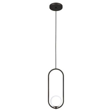 Imagem de Luminária Pendente Teto Lustre Arco Globo Vidro Quarto Preto