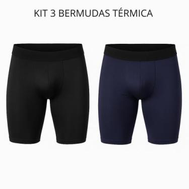 Imagem de Kit 3 Bermuda Masculina Térmica Conforto Fitness Esportiva Masculina A