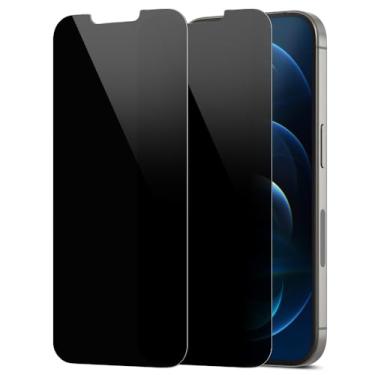Imagem de DIACUBE Pacote com 2 protetores de tela de privacidade compatíveis com iPhone 12/iPhone 12 Pro [anti-espião de 27°] Película híbrida de PET revestida de vidro duplo 9H ultrafina [inquebrável