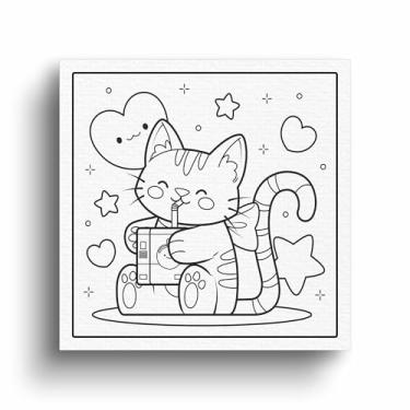 Imagem de Tela Para Pintar Canvas Infantil Desenho 30x30cm (Opção 7)