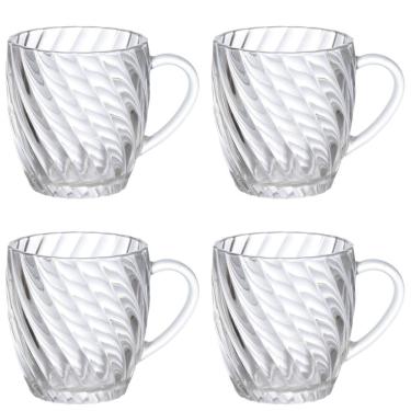 Imagem de Jogo De 4 Canecas De Vidro Transparente 285ml Hauskraft